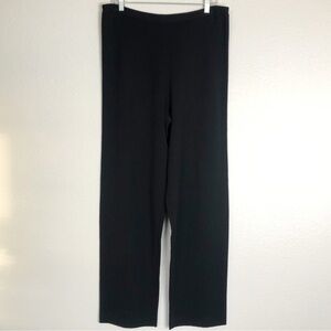 NEW Eileen Fisher 100% Wool Black Straight-Leg Knit Pants M